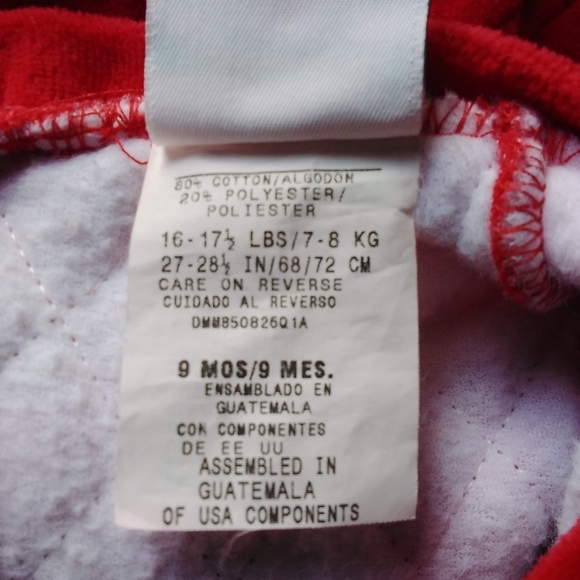 Little Me Quilted Red 1 pcs Christmas Outfit 9m - Picture 4 of 4